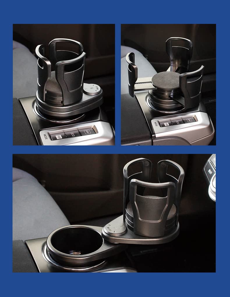 2 In 1 Car Drink Holder, 360 Degree Rotation, 3.9 - 6 Inch Adjustable,