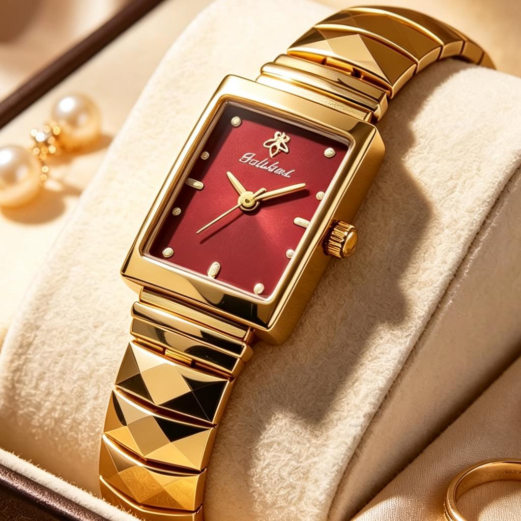 YaLaLuSi Elegant Square Women Watch Gold Zinc Alloy Band Color Dial Quartz Wrist Watch Luxury Gift Watch For Her
