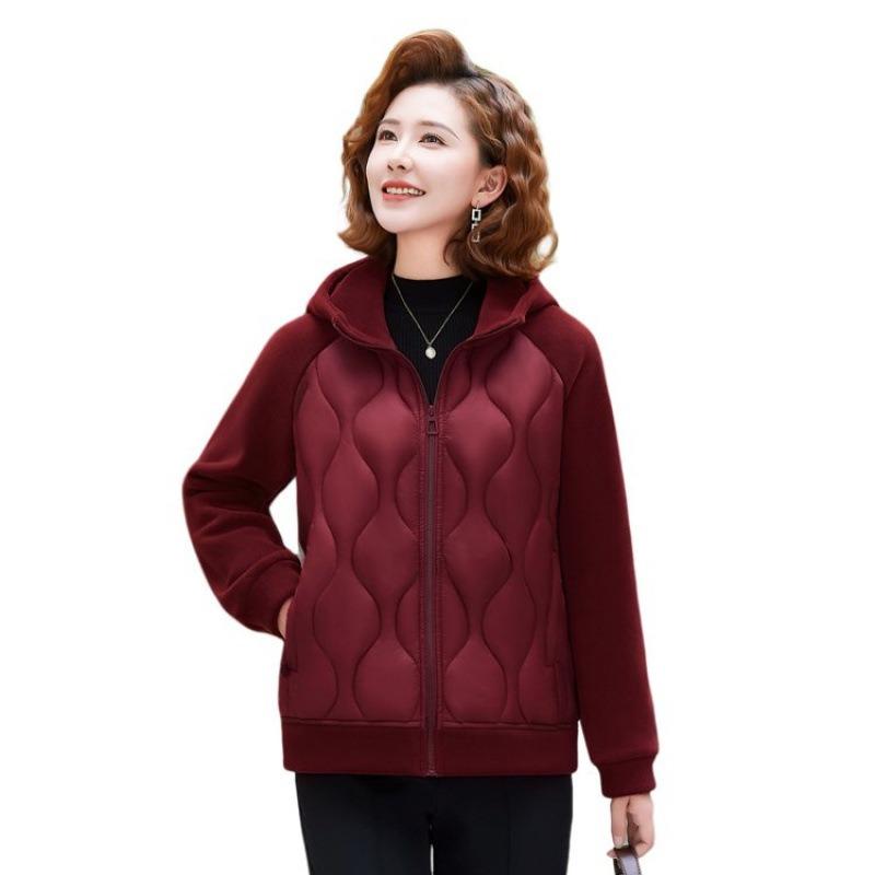 Padded jacket hooded cotton jacket thickened winter jacket splicing new padded jacket warm padded jacket versatile