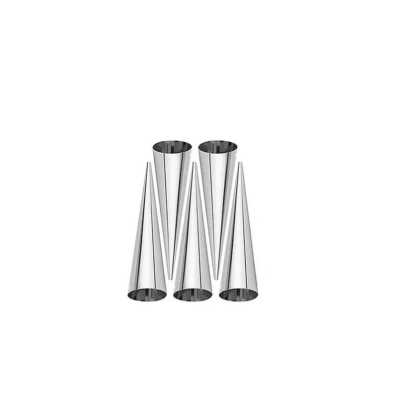 10pcs Stainless Steel Cake Tool Set Croissant Mold Pancake Tube Cone Shaped Baking Mold Kitchen Dessert Tool Cake Bread Mold