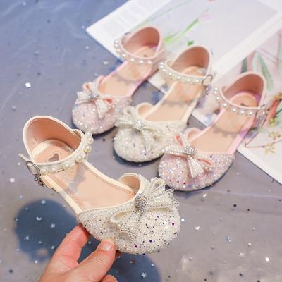 Sandali Estivi da Bambina con Fiocco e Strass, Stile Principessa, Scarpe Moda Casual per Bambini Piccoli e Grandi