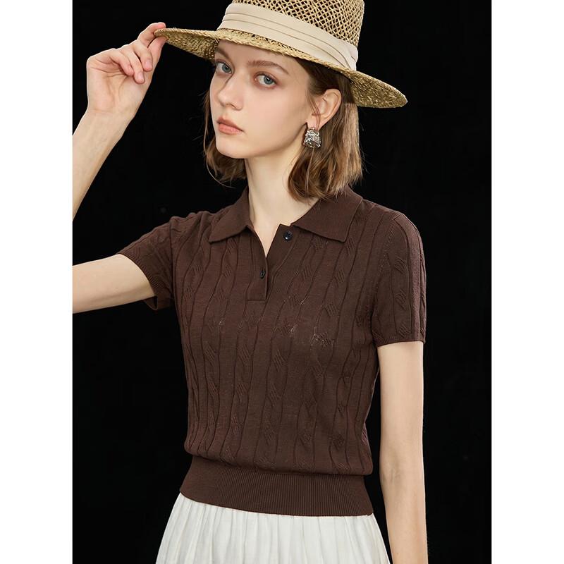 Women's Tencel Linen Blend Lapel Knit Top