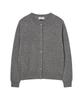 JE NE SAIS QUOI [100% Cashmere] Signature Crew Neck Cashmere Cardigan_ Charcoal