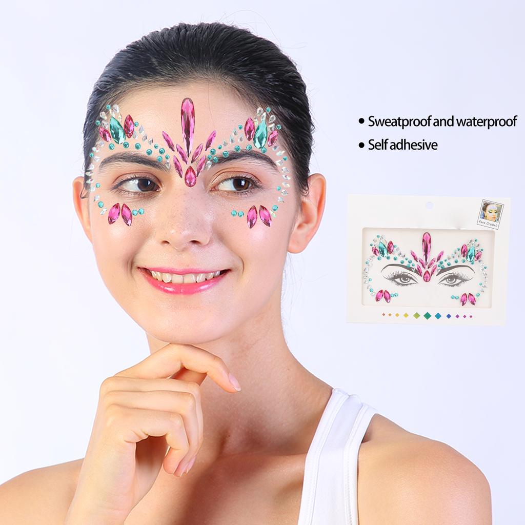 DIY Makeup Face Jewels Glitter Shiny Temporary Face Rhinestones Stickers Decorations