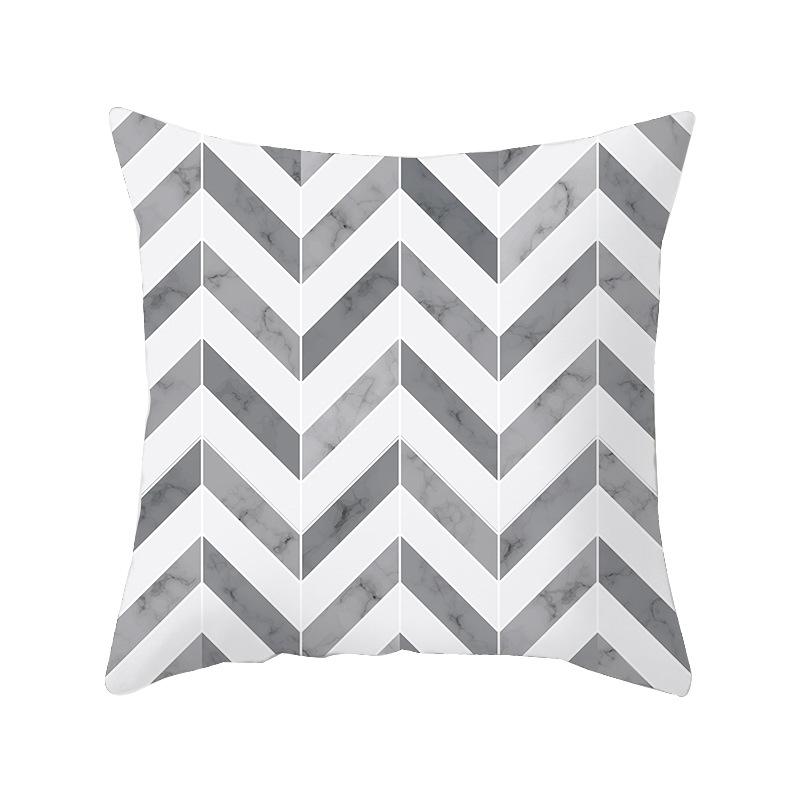 Simple Style Home Decoration Abstract Geometric Grid Black and White Lines Light Luxury Sofa Waist Support Pillow Cover Cushion