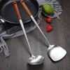 Stainless Steel Ladle Strainer Scoop with Wooden Handle Frying Skimmer Kitchen Spatula Cooking Utensil for Noodles Pasta Vegetable