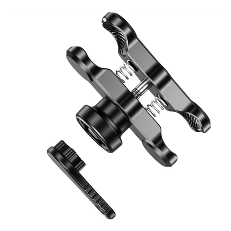 Mount Holder For 25MM Ball Head Anti-Theft Double Socket Arm Motorcycle Bike Phone Bracket Aluminum Alloy 9CM Clamp Arm