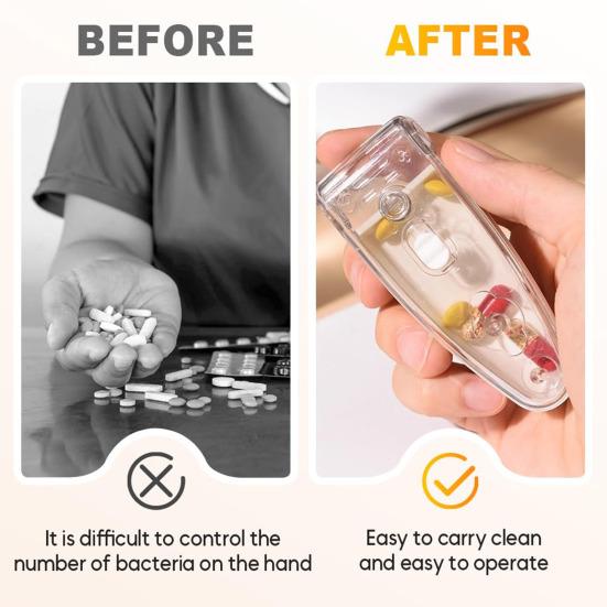 Sealed Pill Organizer Travel Tablet Dispenser Small Medicine Box Pills Extractor Tool Daily Pill Case