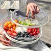Serving Tray with 5 Dividers Lid Double-Walled Ice Tray Fruits Vegetables Shrimp Cocktails Party Appetizer Platter Snack Server
