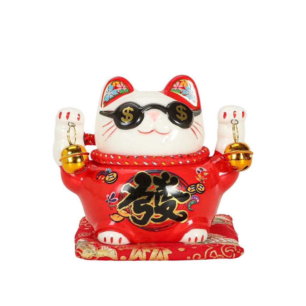 Creative Ceramic Lucky Cat Piggy Bank - Chinese Style Fortune Decor Gift