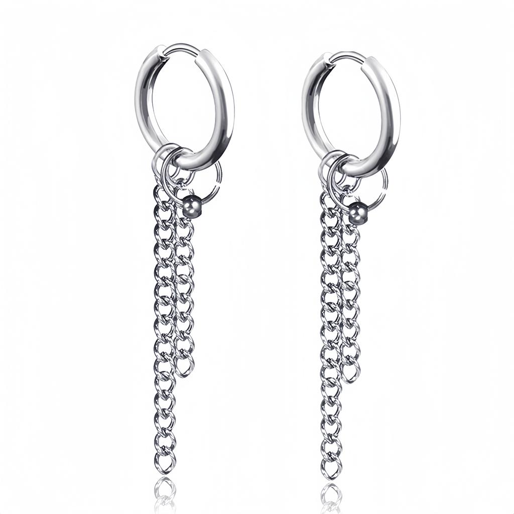 Long Hanging Crosses Leaves Pendants Hoops Woman Earrings Man Vintage Stainless Steel Hip Hop Ear Piercing Jewelry Accessories