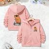 Funny Stylish Casual Hoodie Capybara Jacket for Boys Girls Zipper Spring and Autumn Trendy Animal Cartoon Sweatshirts Zip Up