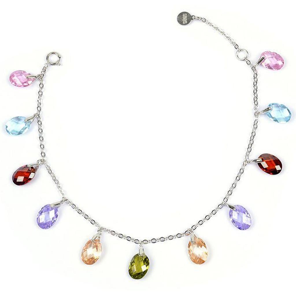 Les Trésors De Lily [P2331] - Multicolored 'Linda' Silver Bracelet (rhodium-plated) - 6x7 Mm
