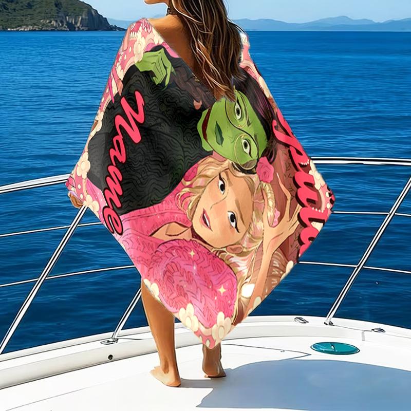 1pc The Wizard of Oz1 Beach Towel with Custom Name, Beach/Swimming/Bath/Picnic/Camping Towel, Suitable for Seaside Beaches