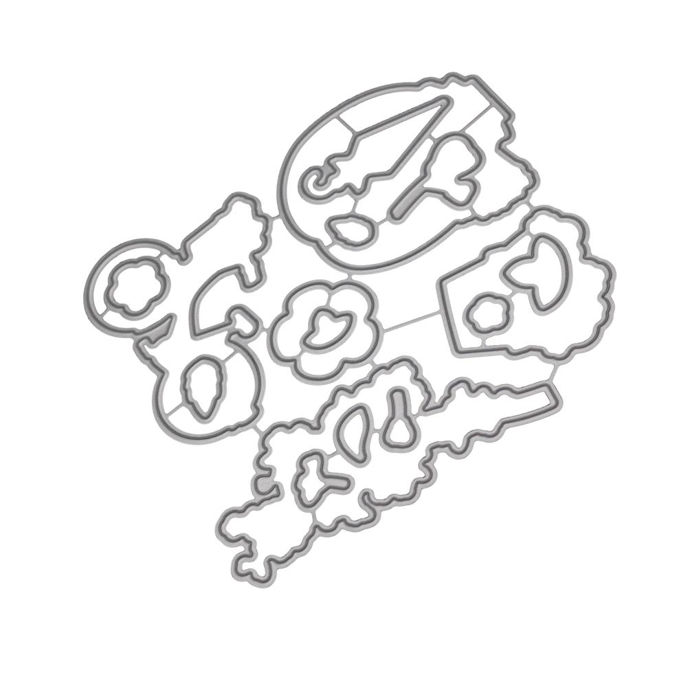 Little Girl Flower Bicycle Frame Metal Silvery Stencil Embossing Cutting Dies For Diy Scrapbooking Paper Album Cards Making