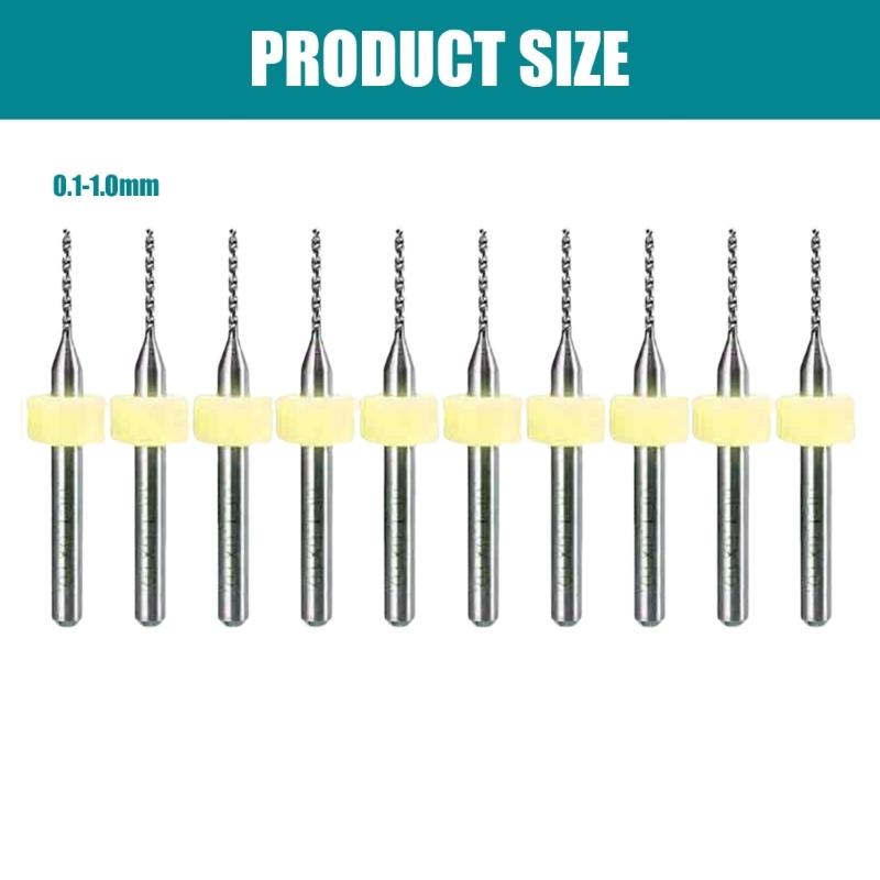 10Pieces PCB Spirals Grooves Drill Bits for Engraving and Precise Circuit Board Work Soft Materials Drilling Accessories
