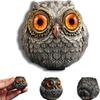 Three Super Cute Big-eyed Owl Figurines with Different Eye Colors, Perfect for Adding the Finishing Touch To Home Green Plant