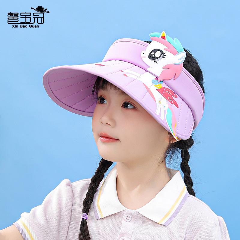 1111 summer children's hats male and female babies outdoor sunshade sunscreen hat cartoon cute big brim empty top sun hat
