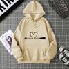 2025 Winter New Women's Hoodie High Street Women's Double Pocket Sweater Jacket Heart Print Women's Clothing Graphic Retro Y2K