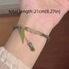 Leaf Green Bamboo Bracelet Bamboo Shape Leaf Pendant Bracelet Imitation Stone Bracelet  Women