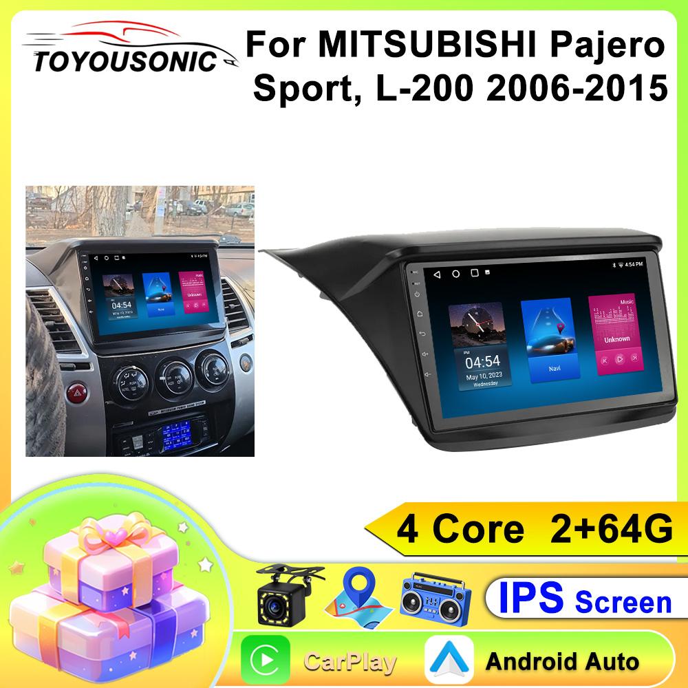Car Radio Carplay For MITSUBISHI Pajero Sport, L-200 2006-2015 Navigation GPS Android Auto Multimedia Player Stereo Unit WiFi BT No 2din 4G