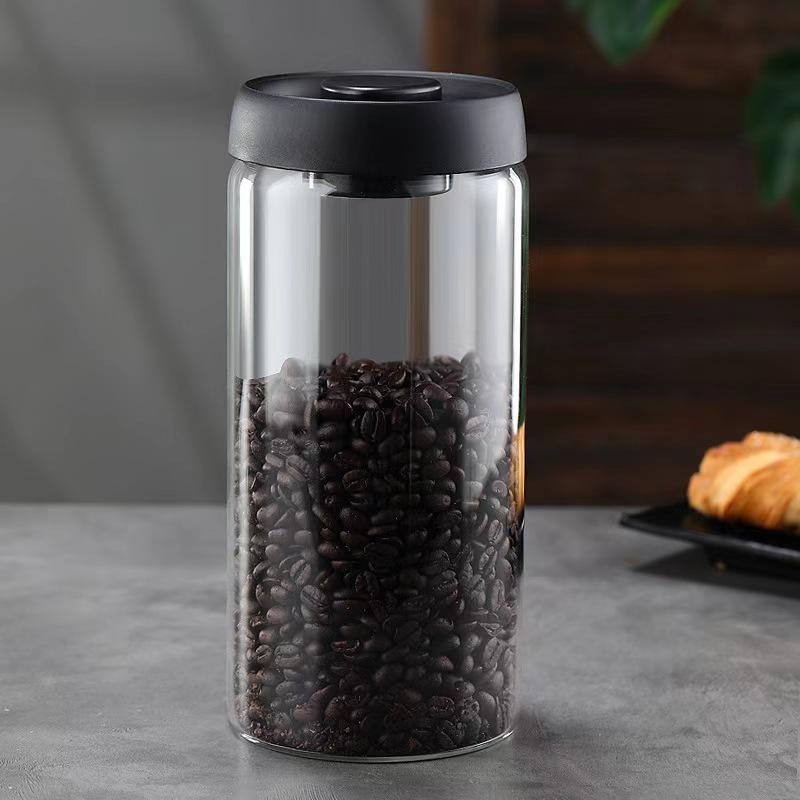 Vacuum-Sealed High Borosilicate Glass Jar for Coffee, Grains & Freshness Preservation
