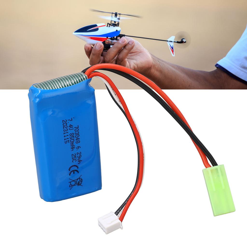 7.4V 850mAh Lithium Battery 703048 for WLToys V912 V262 V333 V353 BQ202 RC Airplane Replacement Batt
