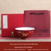 Underglaze Porcelain Longevity Bowl Set with Chopsticks & Spoon - Ideal Gift for Grandma's Birthday
