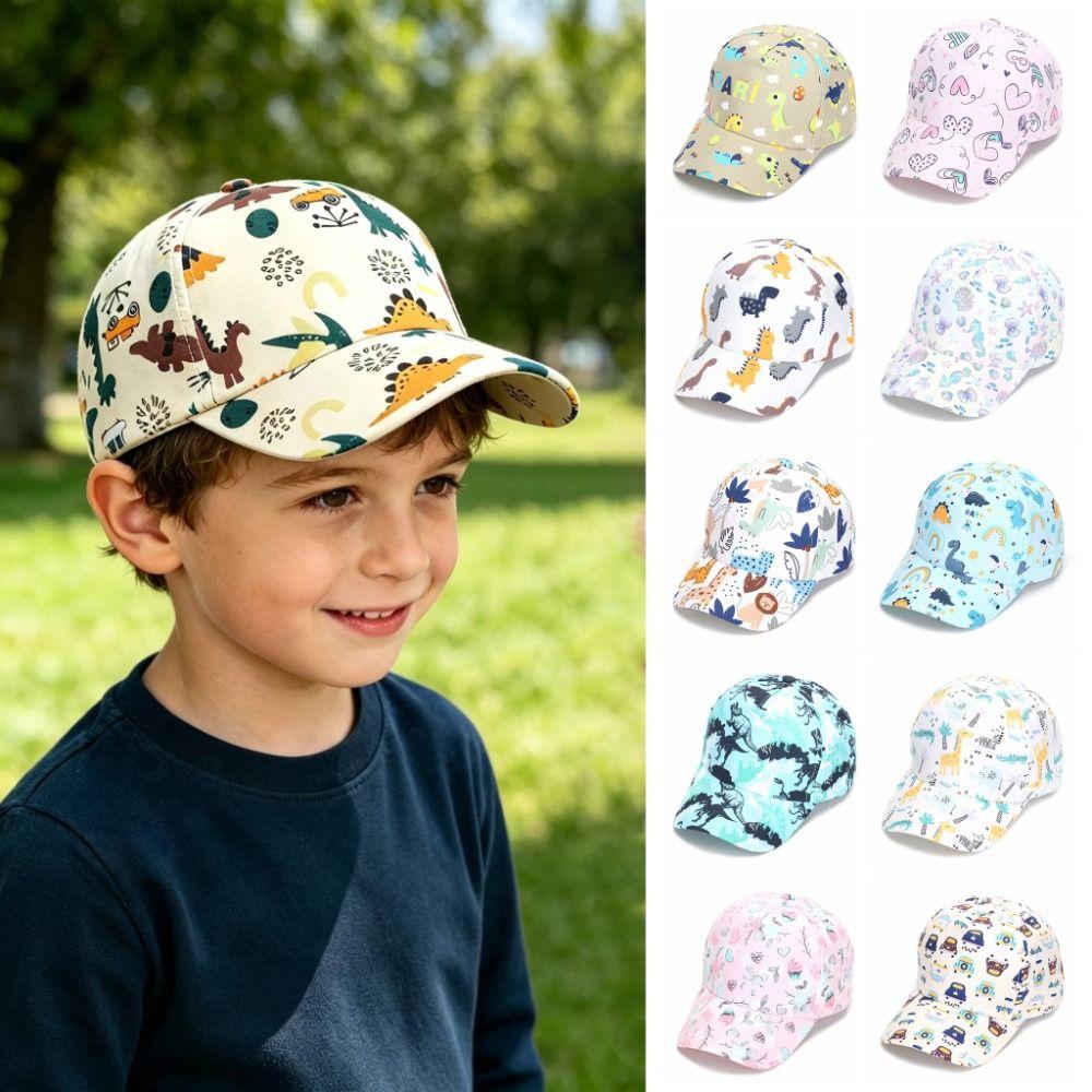 Animal Print Kid Baseball Cap Breathable Boy Girl Sunshade Cap Cute Wide Brim Visor Hat Outdoor