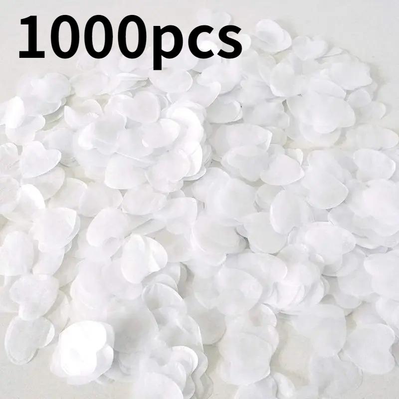 5000pcs Wedding Celebration Banquet Table Decoration with White Heart-shaped Confetti 0.98 Inches 30g