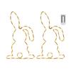 LED Window Light Easter Hanging Lamp with 8 Dynamic Modes Remote Control Timer Battery Operated Waterproof Metal Easter Bunny String Lights for Indoor