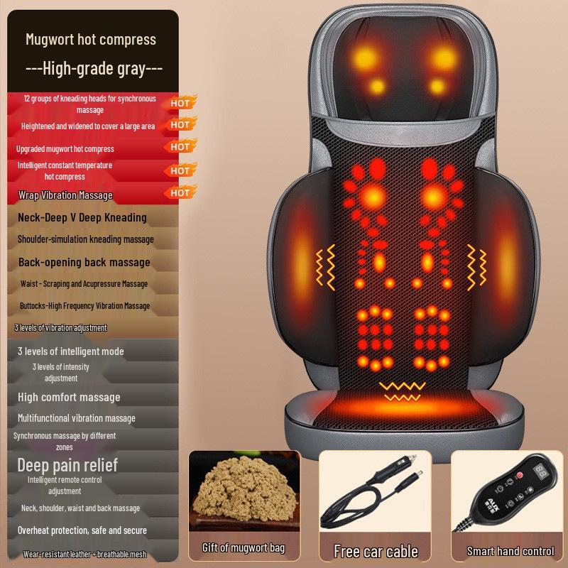 

Массажер для всего тела двойного назначения, подушка для талии и шеи - многофункциональная электрическая массажная подушка для разминания спины для автомобиля Chinese (AUX)