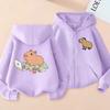 Zip Up Hoodie Kawaii Kids Capybara Children's Hoodie Zipper Children Capibara Sweatshirt Manga Clothes Kid Girl Boy Top Hoody
