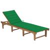 VidaXL Folding Lounge Chair with Cushion Solid Acacia Wood