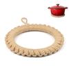 DARENYI Stylish Heat-Resistant Trivet, 17cm Inner Diameter, Large Size, Handwoven Flaxgrass Trivet with Hook, Natural Materials, Non-Slip, Wall-Mounta