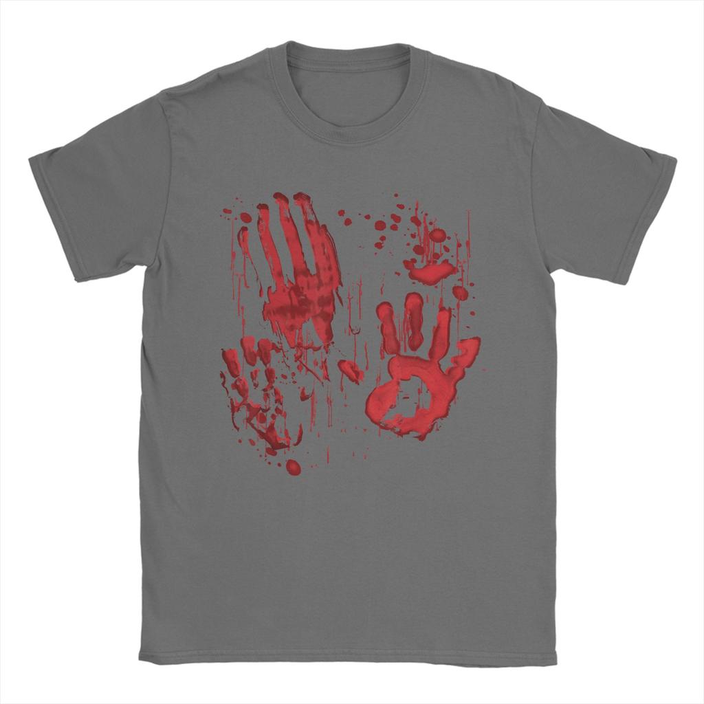 Bloody Hands Blood Splatter Zombie Men T Shirt Handprints Tees Short Sleeve Crew Neck T-Shirts 100% Cotton New Arrival Clothes