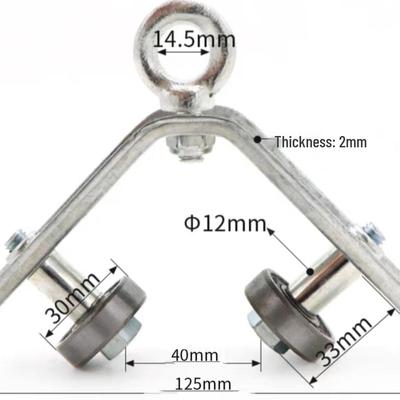 Crane Hoist Pulley Kit: Angle Iron Rail, Wheel, Trolley, Small Pulley