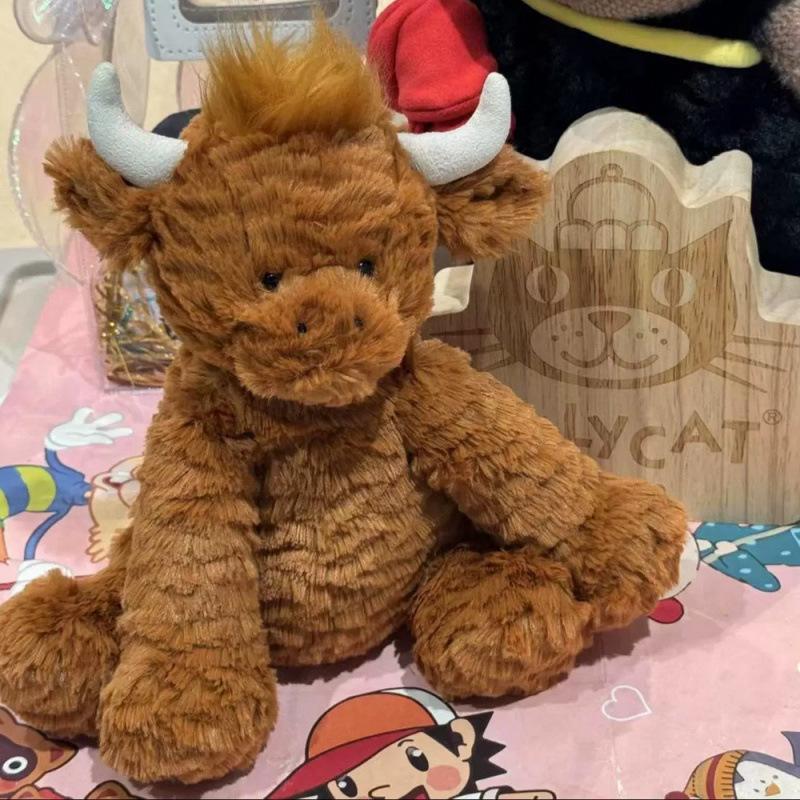 British Jelly Wave Series Curly Lion Monkey Plush Toy Wave Dragon Doll Curly Highland Cow