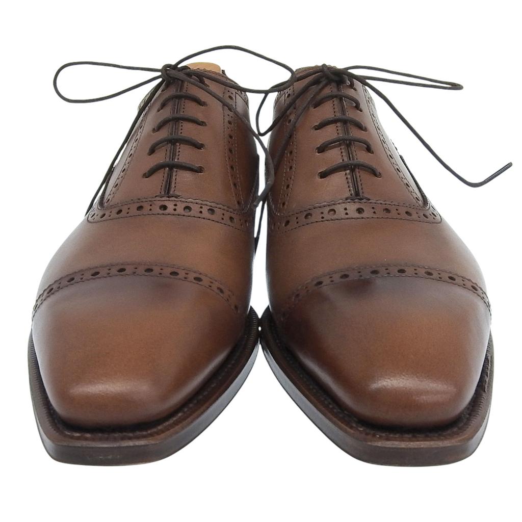 Excellent SHETLANDFOX Leather Shoes Brown Leather Mens 6.5 15KVS 3049SF Used