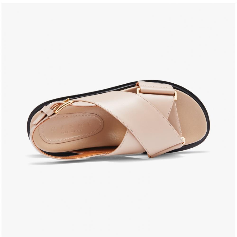 Marni Fbms005201 P3614 0t714 Purbet Criss Cross Desert Beige Sandals