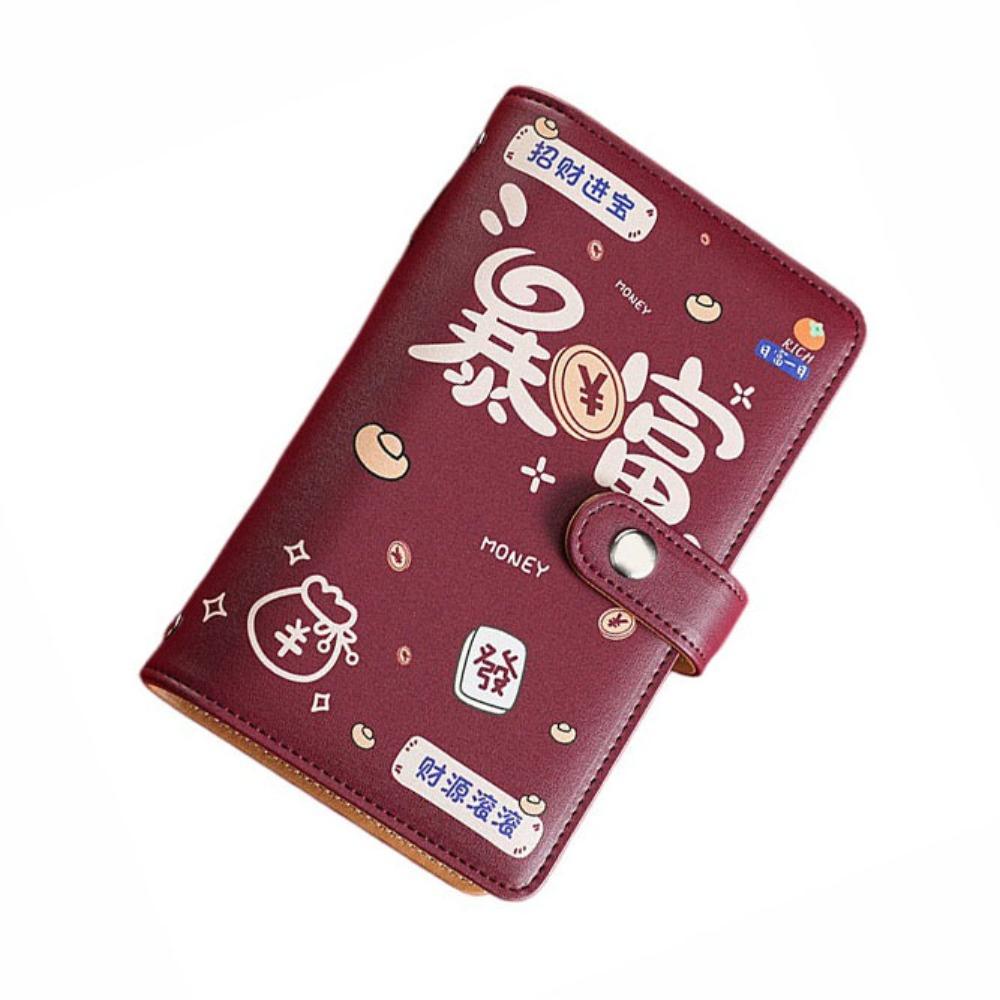 PU Leather Cash Budget Binder Refillable Account Book Saving Money Binder  Stainless Ring Binder