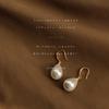 Chao gentle pearl water drop earrings, Japanese and Korean resin highlight earrings, sweet and simple face trinkets