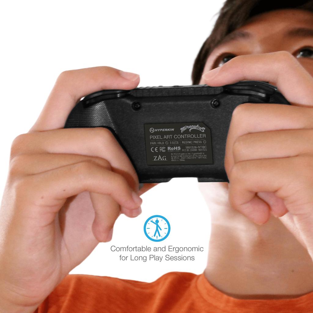 Hyperkin Pixel Art Bluetooth Wireless Game Controller Retro Special and Turbo Function Official Miraculous Cat Compatible with Nintendo Switch and iOS
