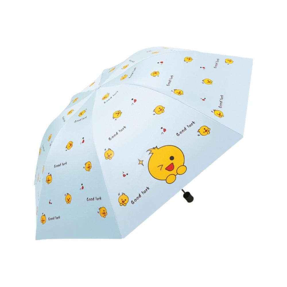 Frischer Stil Niedlicher Cartoon Manueller Regenschirm Leicht Tragbarer Faltregenschirm Winddichter Regenschirm Outdoor