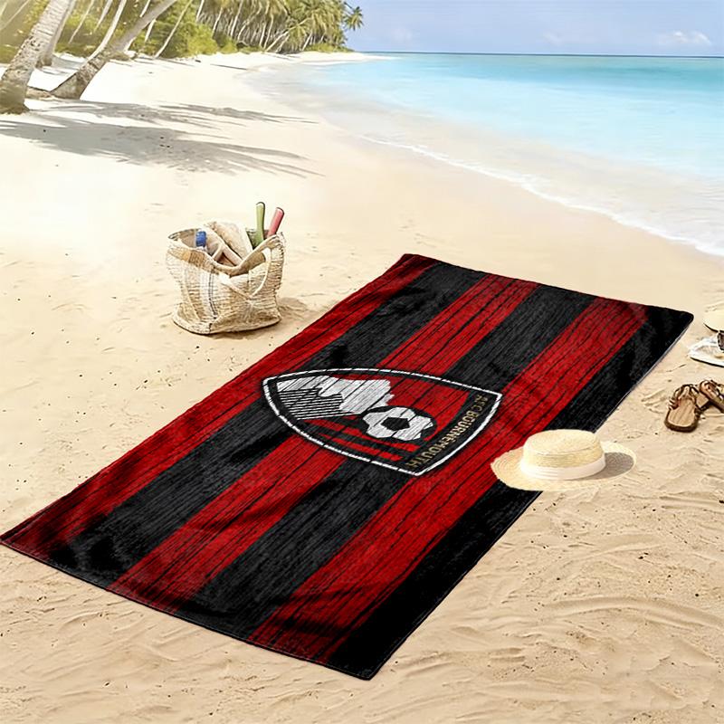 AFC Bournemouth Print Beach Towel, Large Soft Quick Dry Towel for Beach Camping Swimming
