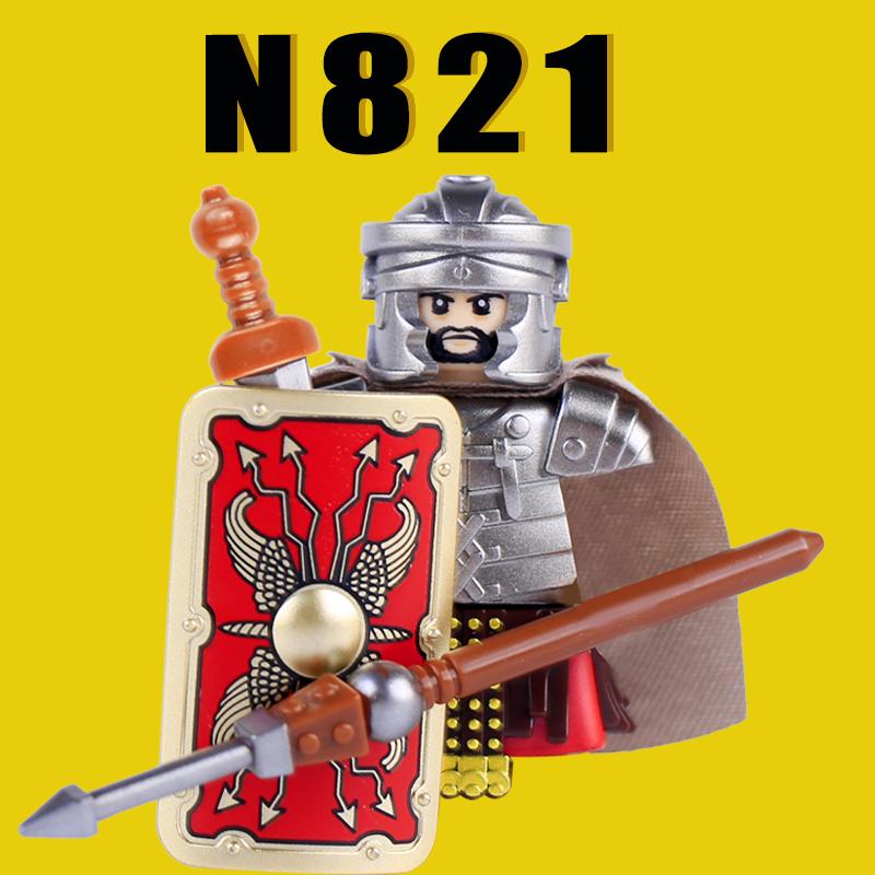 Medieval Military Rome Knights Building Blocks Castle Army Warrior Soldier Figures Crossbowman Shield Sword Legion Bricks Toys