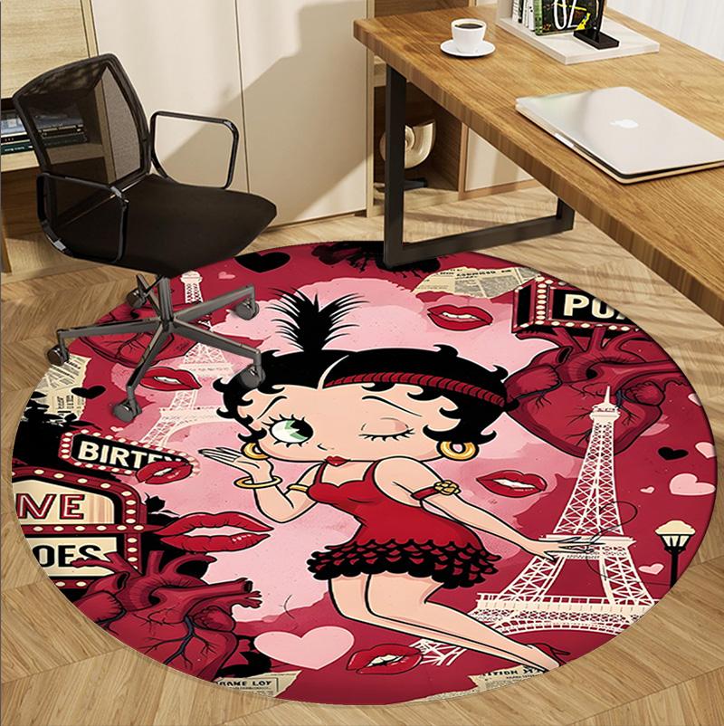 Sexy Doll Pattern Round Rug, Indoor/Outdoor Mat, for Picnic, Gameroom, Bedroom, Office, Living Room, Home Decor Carpet, Birthday Gift