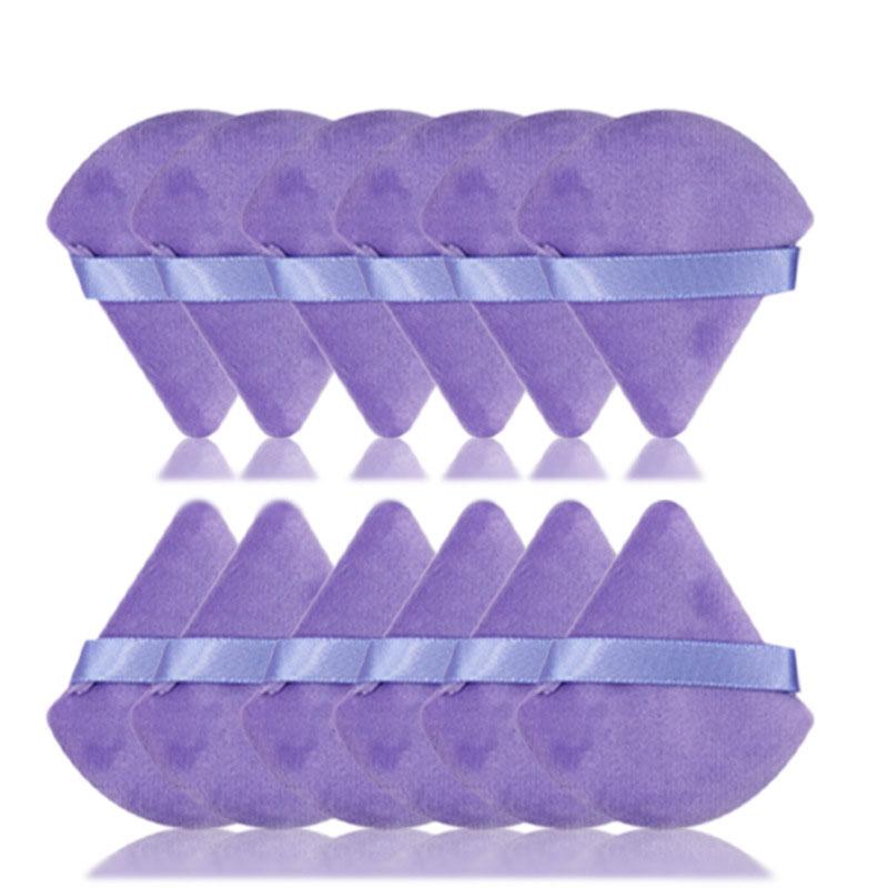 10 buc Triunghi Pudră Puf Mini Machiaj Față Burete Cosmetice Bumbac Moale Pudră Față Puf Lavabil Catifea Machiaj Puf Instrumente