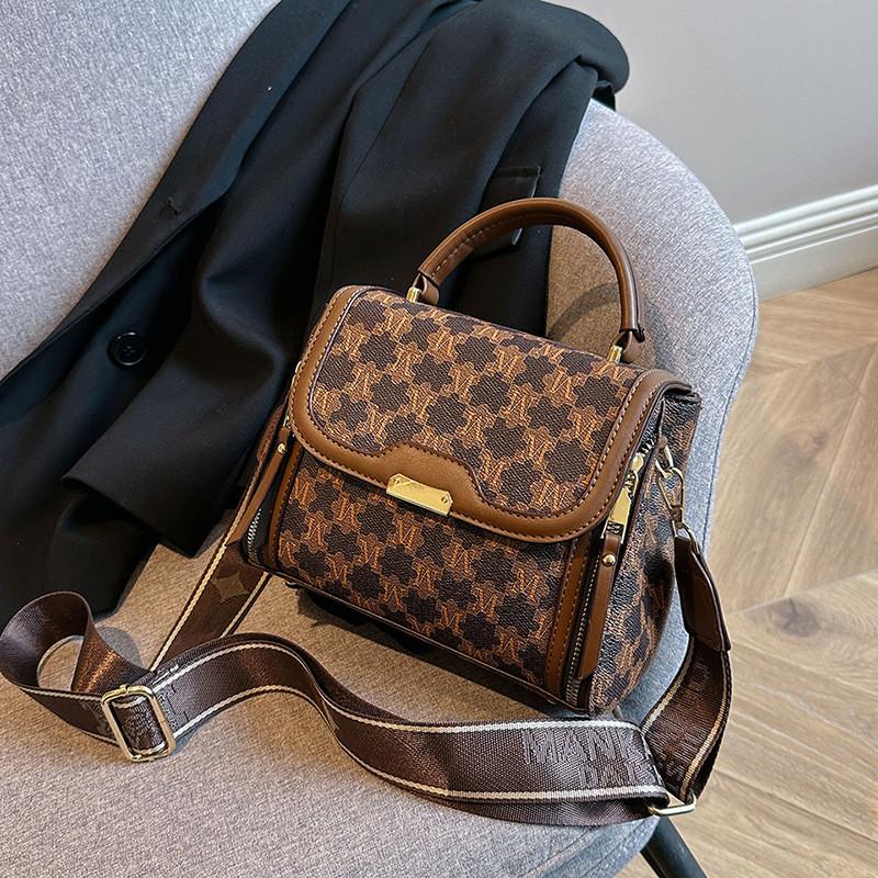 IELGY Retro Fashion Classic Printed Small Square Bag All-Match One-Shoulder Cross-Body Broadband Female Bag