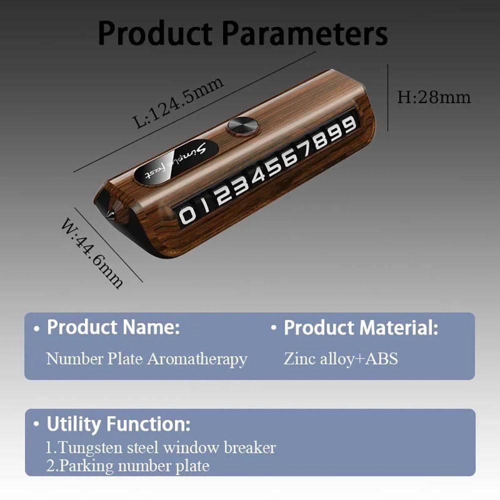 Roller Dial Phone Number Plate with Window Breaker Temporary Parking Card  For Car